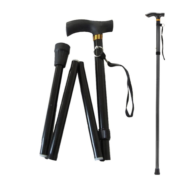 Baston de mers, baston flexibil negru