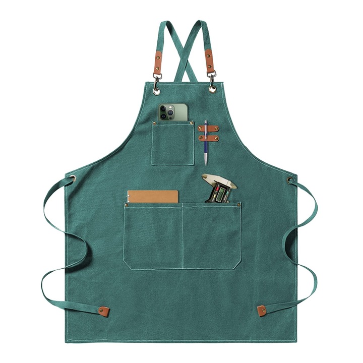 Sort de gratar barbati, 68x76cm, design cu trei buzunare, ajustabil, multicolor