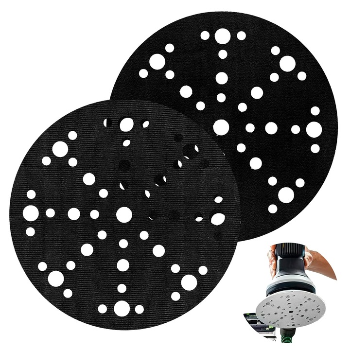 Pad de slefuit moale 150mm, 49 gauri, set 2 buc, material spuma, design ergonomic