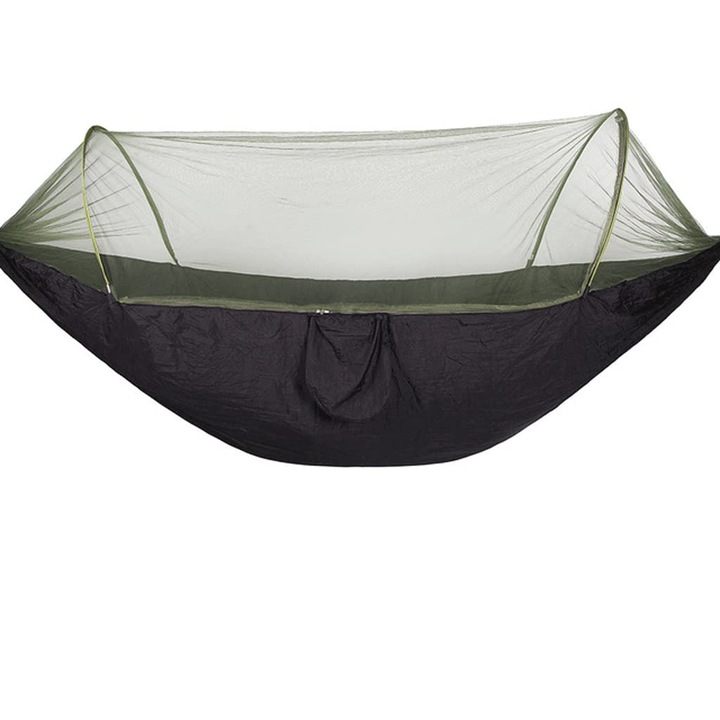 Hamaca portabila pentru 1-2 persoane, nylon 210T, cu plasa anti-insecte, multicolor