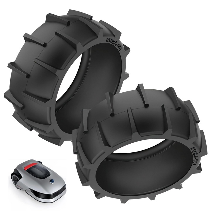 Set de 2 aparatori pentru roti, pentru masini de tuns iarba Dreame A1, 90 mm, material antiderapant