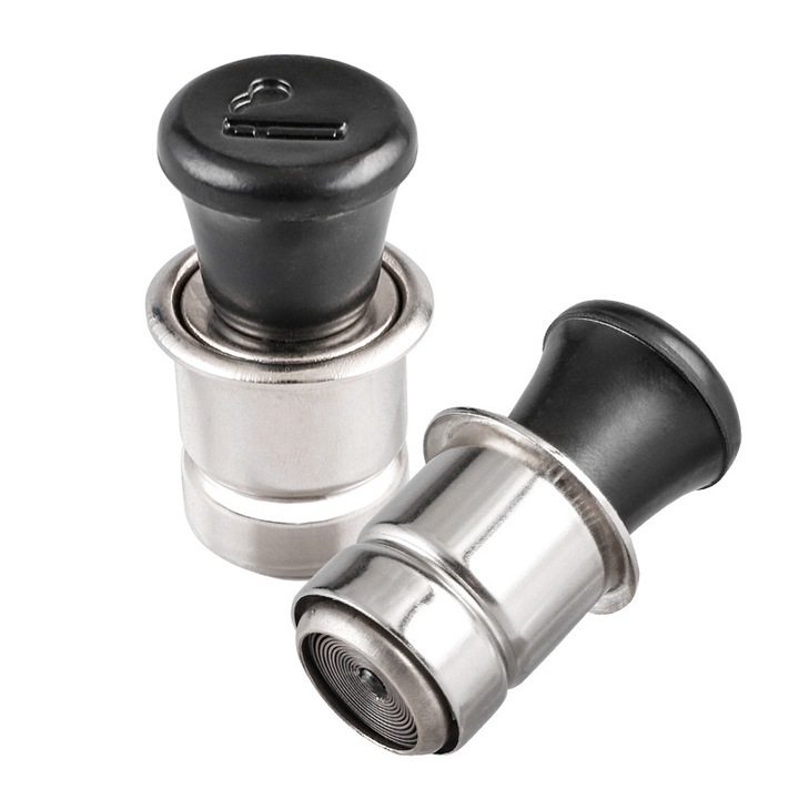 Adaptor bricheta auto universal 12V 20mm, priza auto din aluminiu anodizat, rezistent la coroziune si uzura, argintiu/negru, 5 bucati