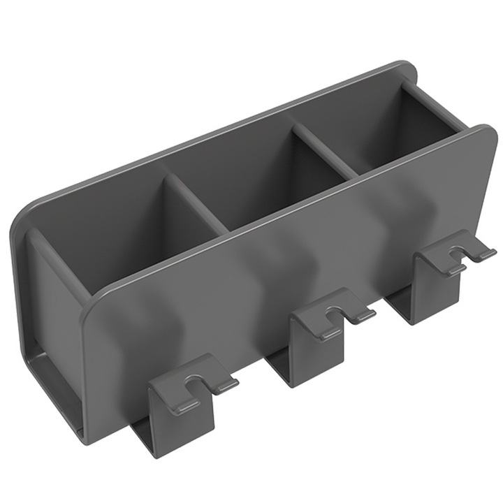 Suport de perete pentru uscator de par, multifunctional, aluminiu, rezistent la apa, cu pad de silicon, pentru baie