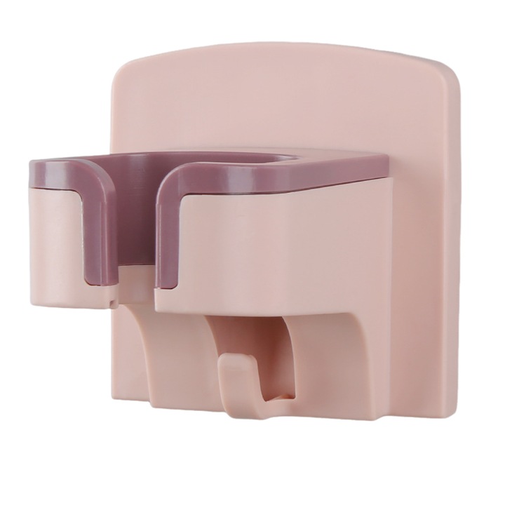 Suport pentru uscator de par montat pe perete, rotire 180°, autoadeziv, compatibil cu majoritatea uscatoarelor de par