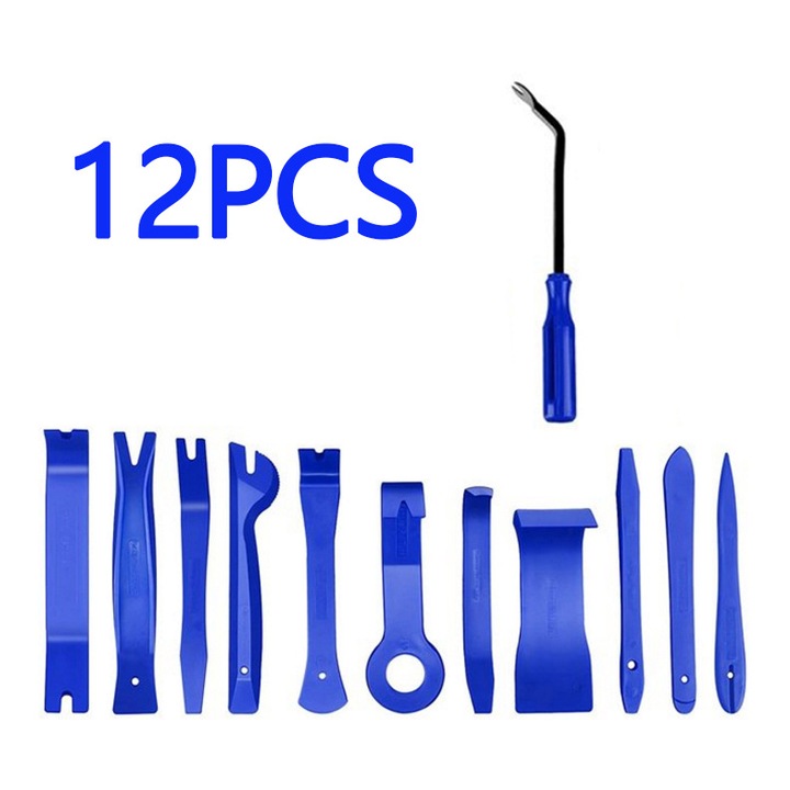 Set 12 scule pentru indepartarea trim-ului auto, unelte pentru instalare audio, albastru
