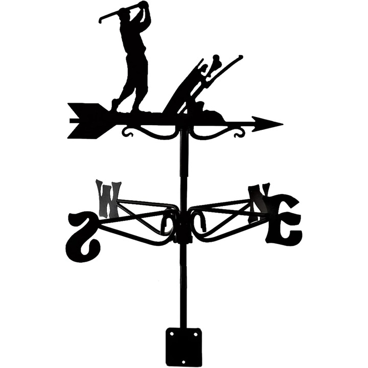 Vantoasa din metal, stil pinwheel, neagra, 30x45cm