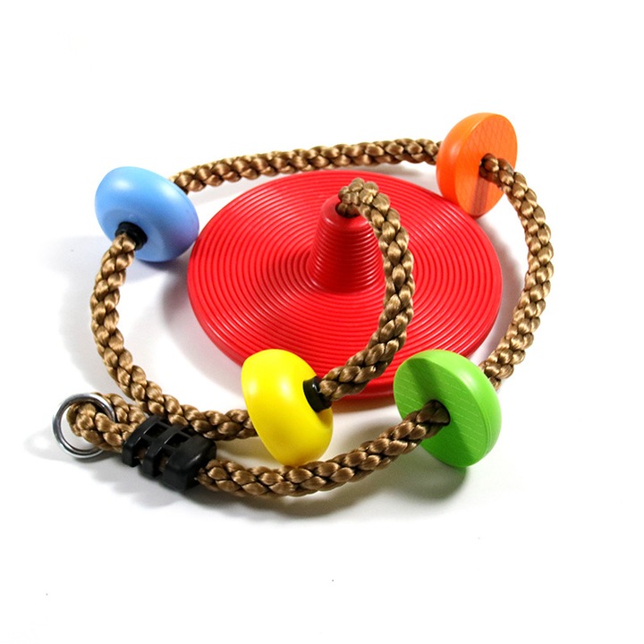Leagan copii, franghie catarare, platforma, carabinier, multicolor