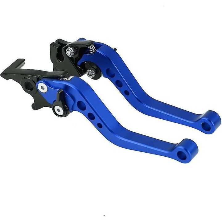 Set 1 pereche manete frana/ambreiaj, CNC din aluminiu, universal pentru ghidon 22 mm (7/8 inchi), potrivire Yamaha Honda Suzuki, albastru