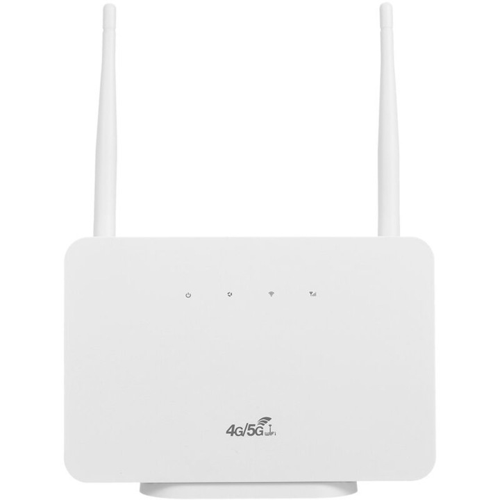 Router wireless 4G, 2 antene, alb, 14.5x9.6x1.5cm
