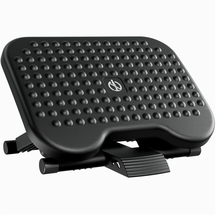 Suport Picioare Ergonomic, HUANUO, Reglabil Pe Inaltime Si Unghi, Antiderapant, 45.7 x 33 x 11 cm Negru