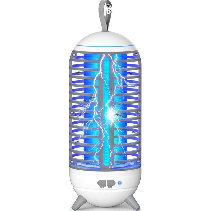 Lampa anti-tantari LED UV 2 in 1, portabila la 360°, silentioasa si reincarcabila prin USB, pentru utilizare in interior si exterior, in gradina