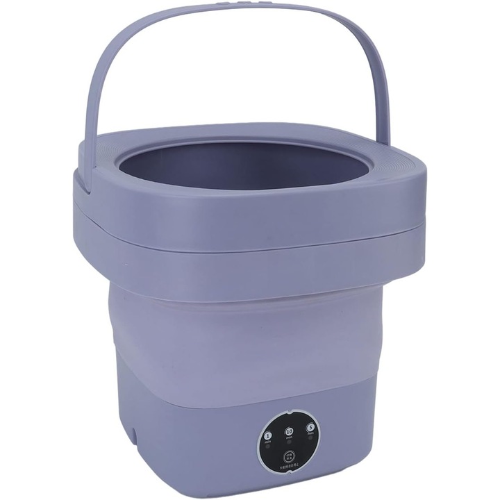 Masina de spalat pliabila mini portabila, 100-240V pentru intregul apartament, masina de spalat pliabila automata mica pentru dormitor (violet)