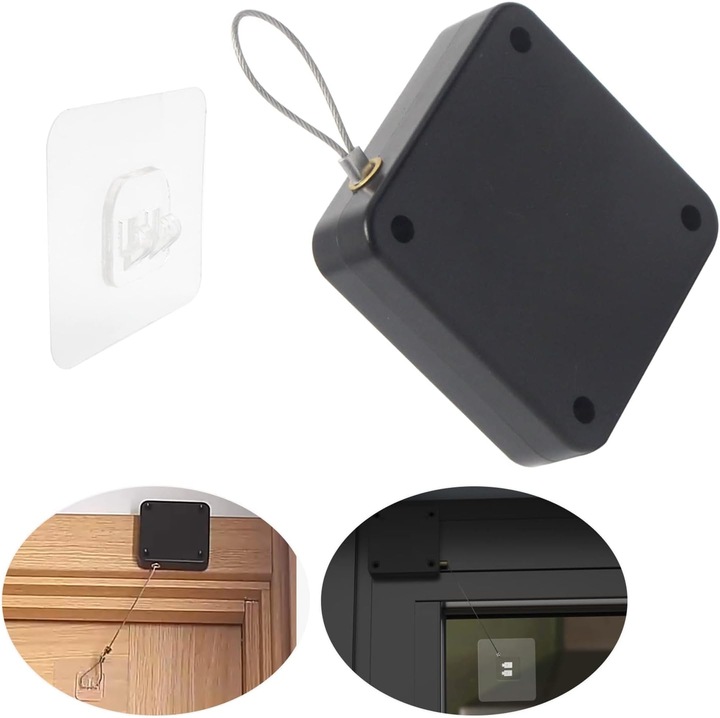 Inchizator automat de usa, materiale de inalta calitate, reglabil, aluminiu, lemn, negru, plastic, otel aliat, flexibil si durabil, multifunctional