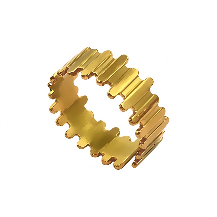 Inel "Puzzle de Aur" din Otel Inoxidabil, Placat cu Aur 18K