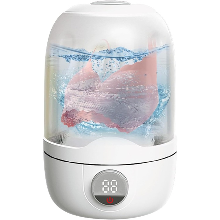 Mini masina de spalat, Masina de spalat compacta pentru lenjerie intima, instrument automat de curatare reincarcabil pentru cupe de lenjerie intima pentru camine, camping, apartamente, spatii mici si calatorii