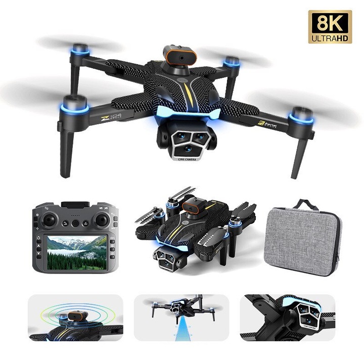 Професионален дрон AjieQaQ с двойни 8K камери, 5G предаване, GPS, черен, 4,5 инча