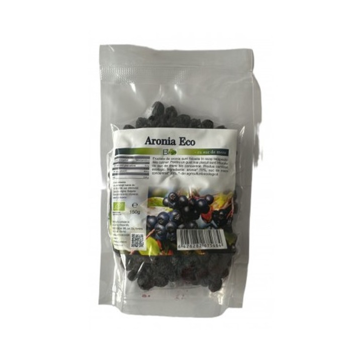 Fructe de aronia indulcite cu suc de mere, BIO 150g