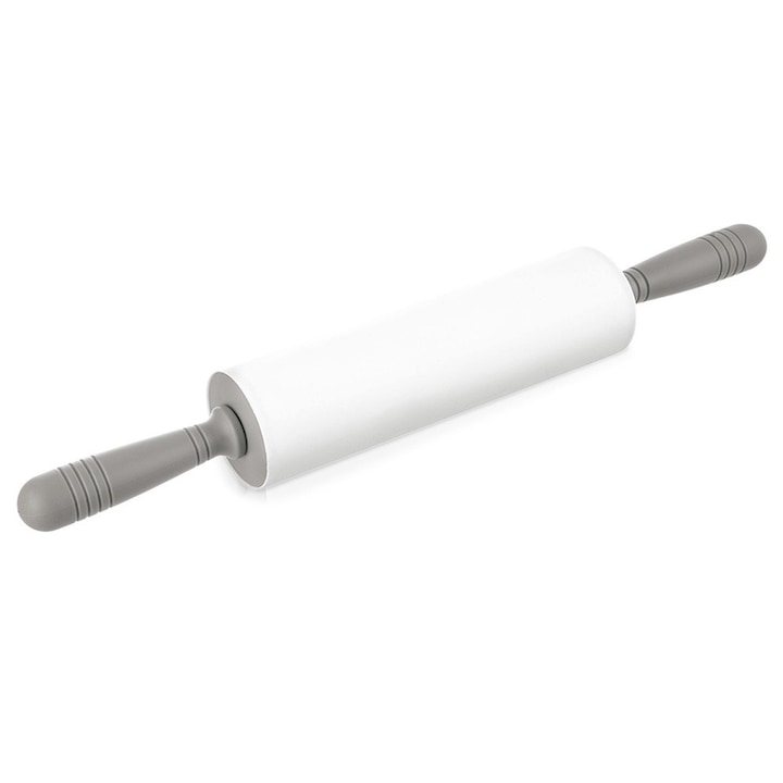 Rola de intins aluat din silicon, Orion, 47cm, alb, cu manere rotative