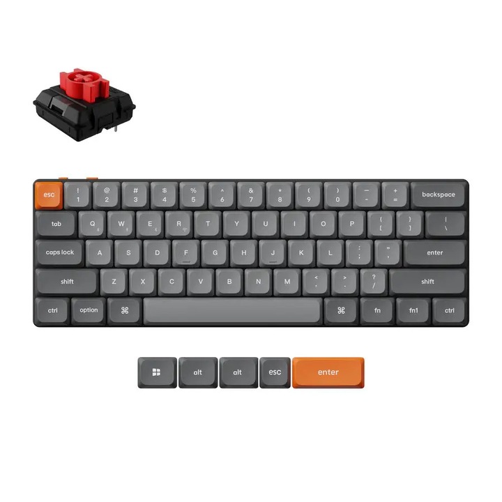 Клавиатура Геймърска Механична клавиатура Keychron K9 Max QMK HS 60% Keychron Milk POM Switch Red RGB K9M-H1