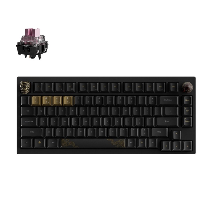 Клавиатура Безжична Механична клавиатура Keychron Black Myth Wukong - TTC Golden Pink Switch WKD-21