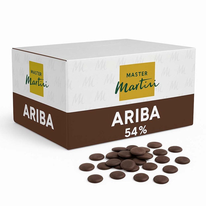 Ariba – Discuri de Ciocolata pentru Glasat 54% Unt de Cacao 1kg