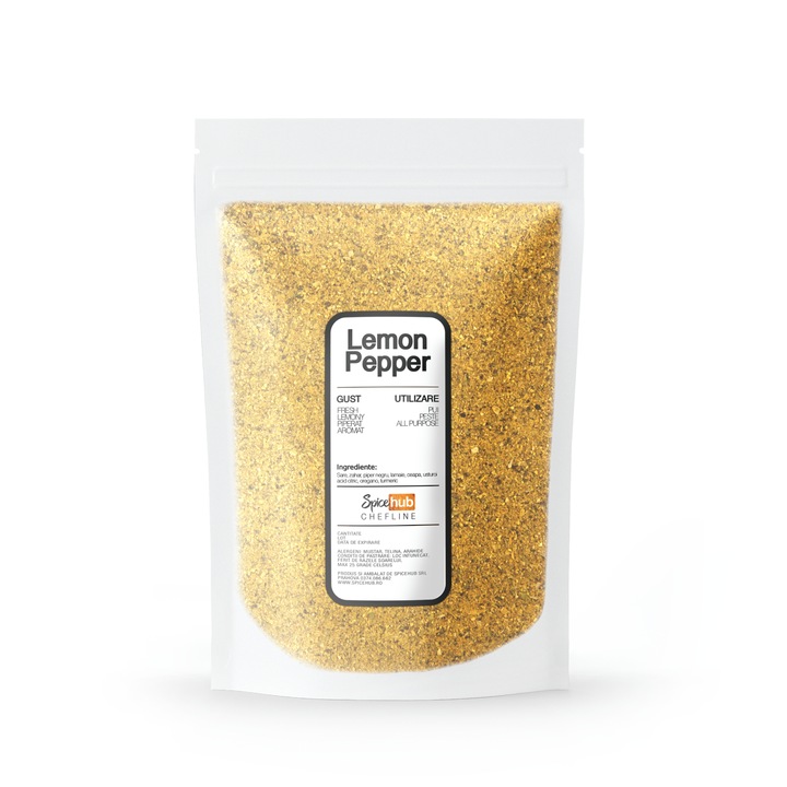 Mix Lemon Pepper, condiment natural 100% pentru pui la cuptor, peste, legume si salate fresh, 1 kg