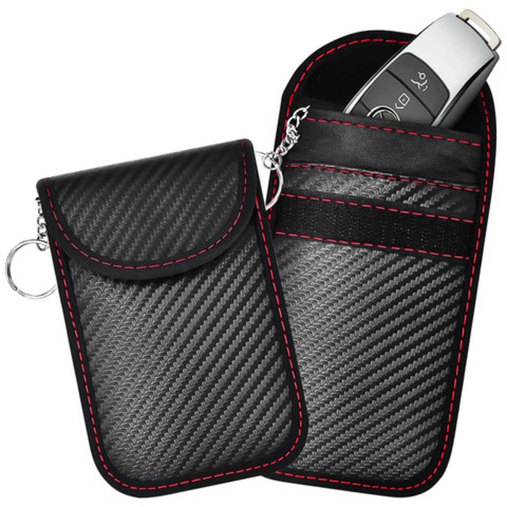 Férfi pénztárca Alogy, antikrack tok, RFID védelem, karbon, fekete