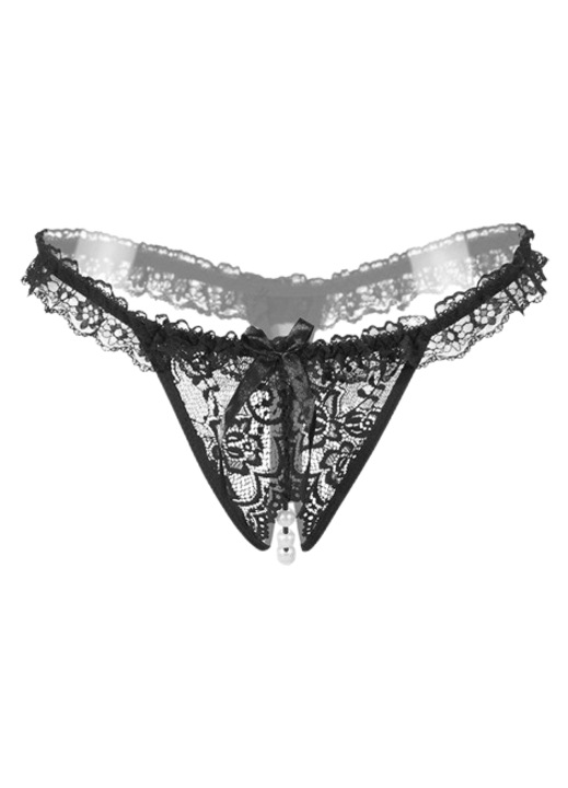 Női szexi fehérnemű, fekete/fehér, nejlon, gyöngyökkel