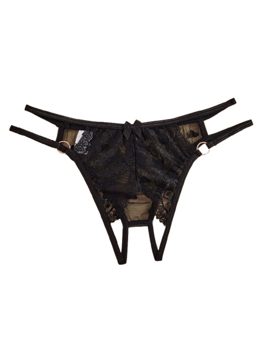 Női szexi fehérnemű, nejlonból, Fekete