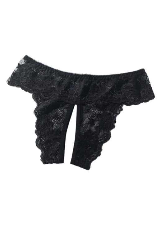 Női szexi fehérnemű, fekete, nylon, gyöngyös, Fekete