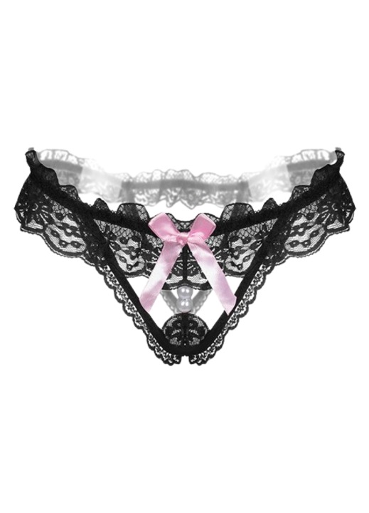 Női szexi fehérnemű, fekete/fehér, nejlon, gyöngyös