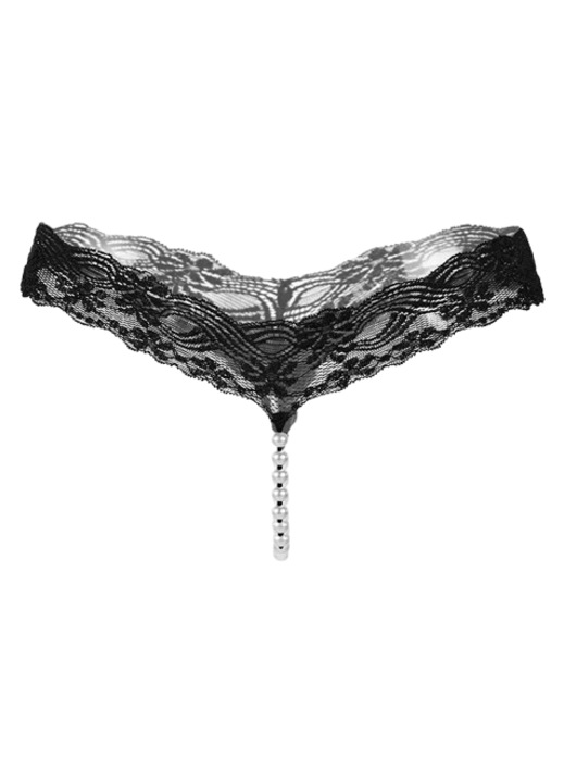 Női szexi fehérnemű, fekete/fehér, nejlon, gyöngyös