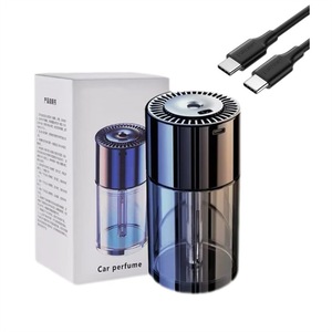 Difuzor Odorizare/Parfumare, functionare cu cablu, 4 niveluri de putere, contine extracte de parfum, model cu incarcare USB, mini umidificator difuzor de uleiuri esentiale odorizant pentru masina difuzor pentru aromoterapie, negru