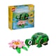 Set de constructie LEGO® Creator 3 in 1 Broasca-testoasa cu o floare de nufar 31377, Jucarii pentru Fete si Baieti, Jucarii pentru Copii, Idee de Cadou pentru Copii
