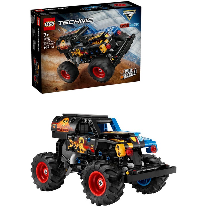LEGO® Technic, Monster Jam™ Grave Digger™ Огън и лед 42219, 263 части