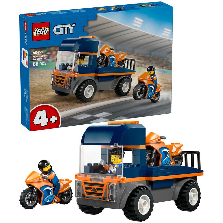 LEGO® City - Transportor de motociclete 60491, 88 piese