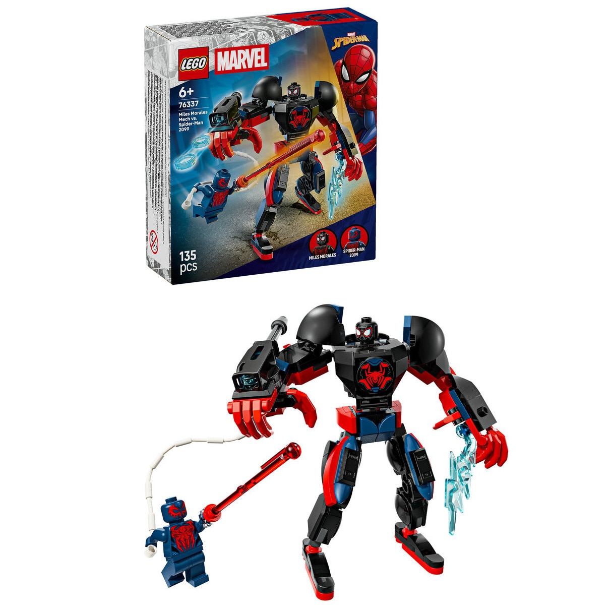 LEGO® Marvel - Robotul lui Miles Morales vs Omul Paianjen 2099 76337, 135 piese