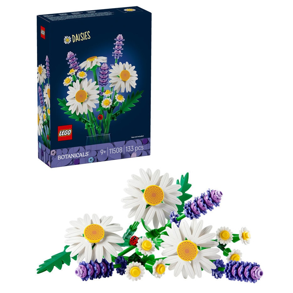 Set de constructie LEGO® Botanicals Margarete 11508, Flori artificiale, Idee de Cadou pentru Fete si Baieti Pasionati de Jocuri de Constructie Creativa