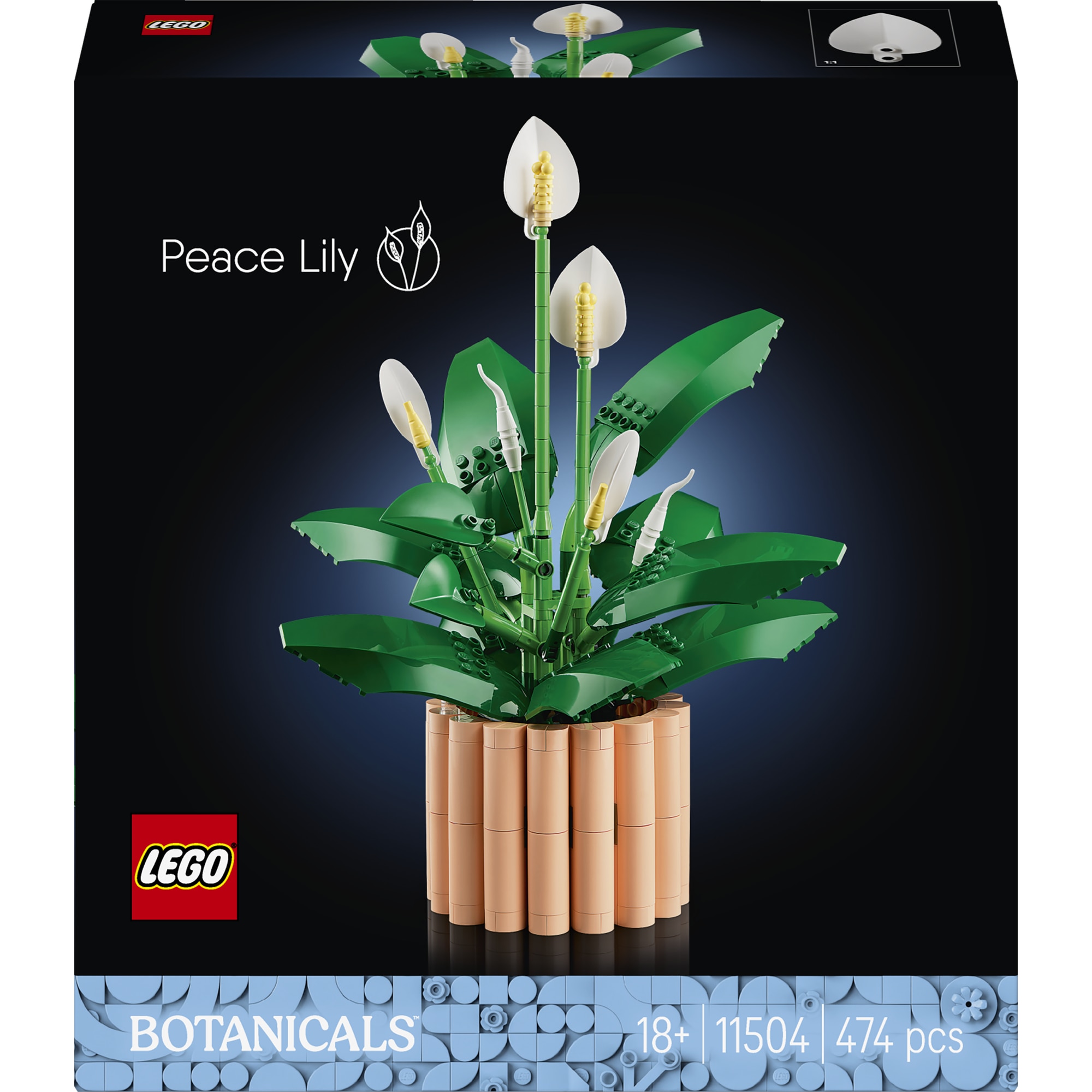 Set de constructie LEGO® Botanicals Crinul pacii 11504, Floare