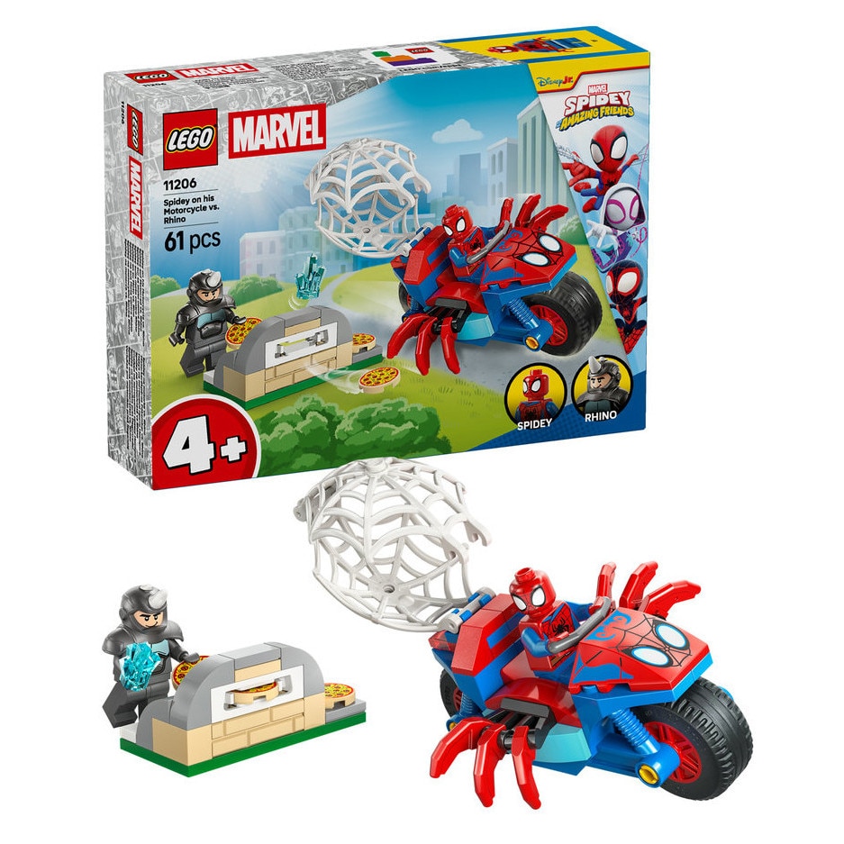 LEGO® Spidey - Spidey pe motocicleta vs Rhino 11206, 61 piese