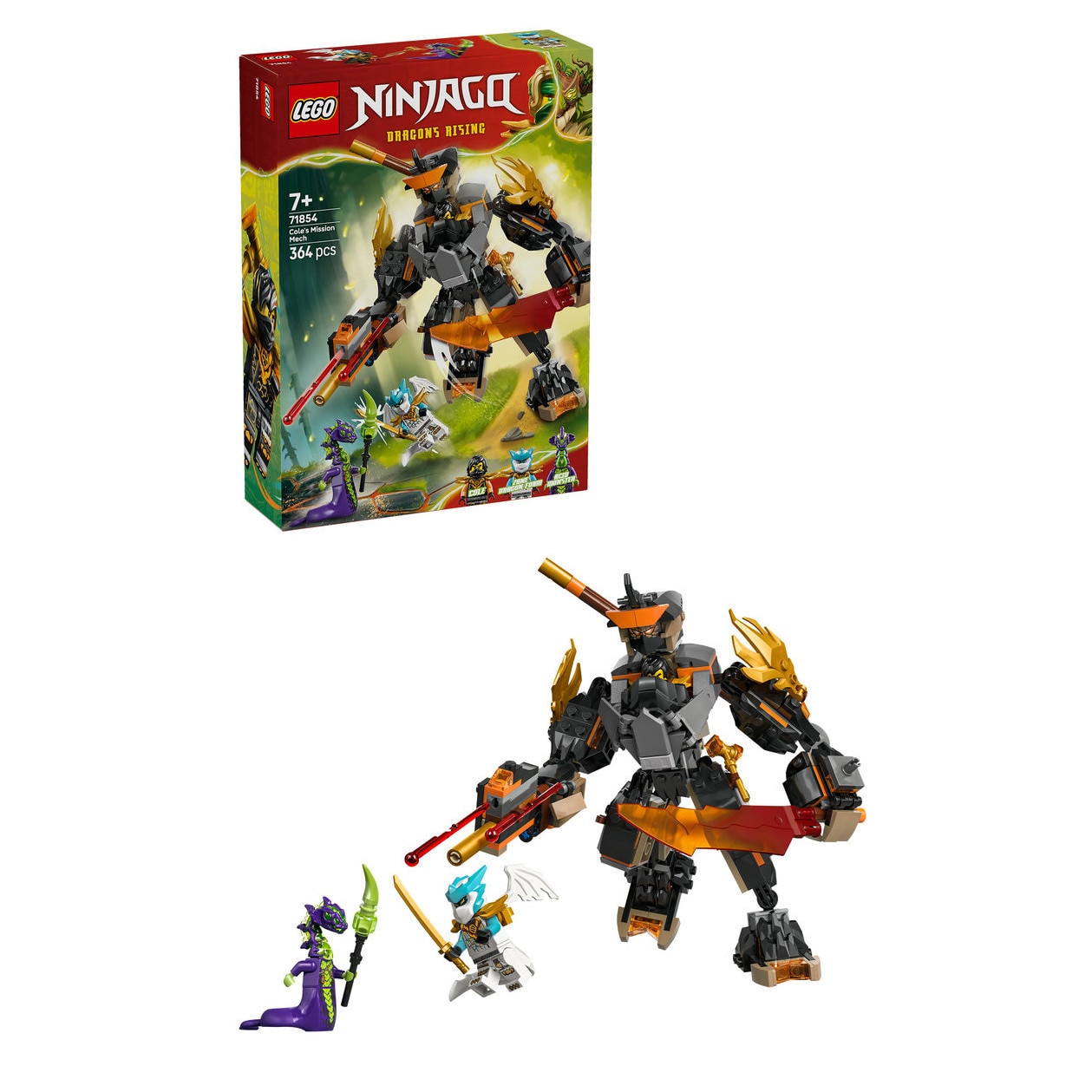LEGO® Ninjago - Robotul de misiune al lui Cole si dragonul Zane