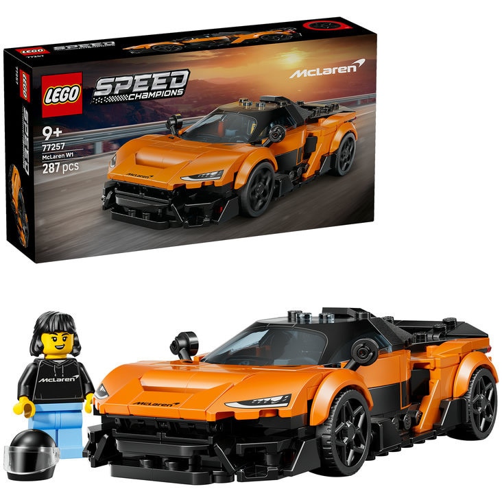 LEGO® Speed Champions McLaren W1 77257, Jucarii pentru Baieti, Masini de Jucarie, Idee de Cadou pentru Copii Pasionati de Jocuri cu Masini