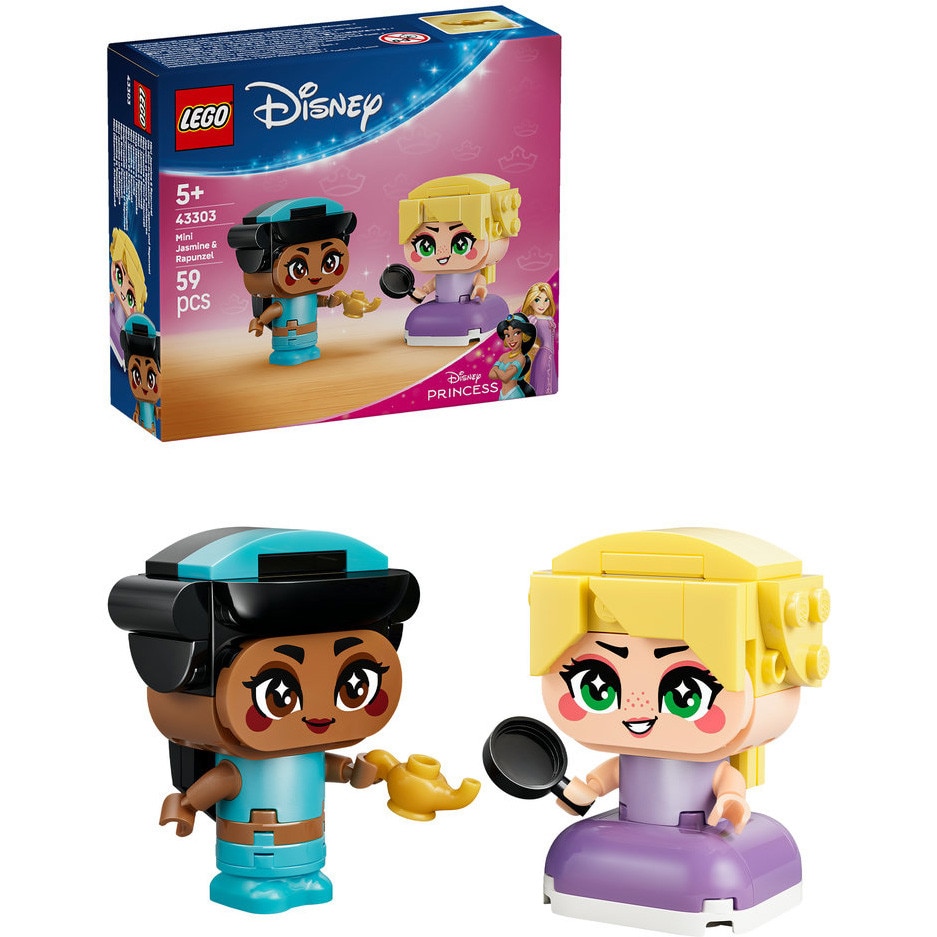 LEGO® Disney Princess - Miniprintesele Jasmine si Rapunzel 43303, 59 piese