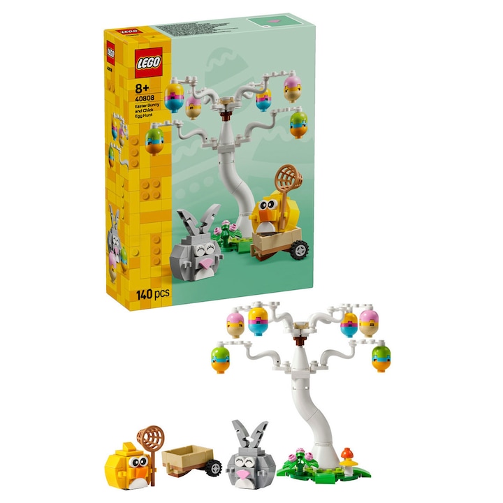 LEGO® Iconic - Iepuras si vanatoare de oua de Paste 40808, 140 piese