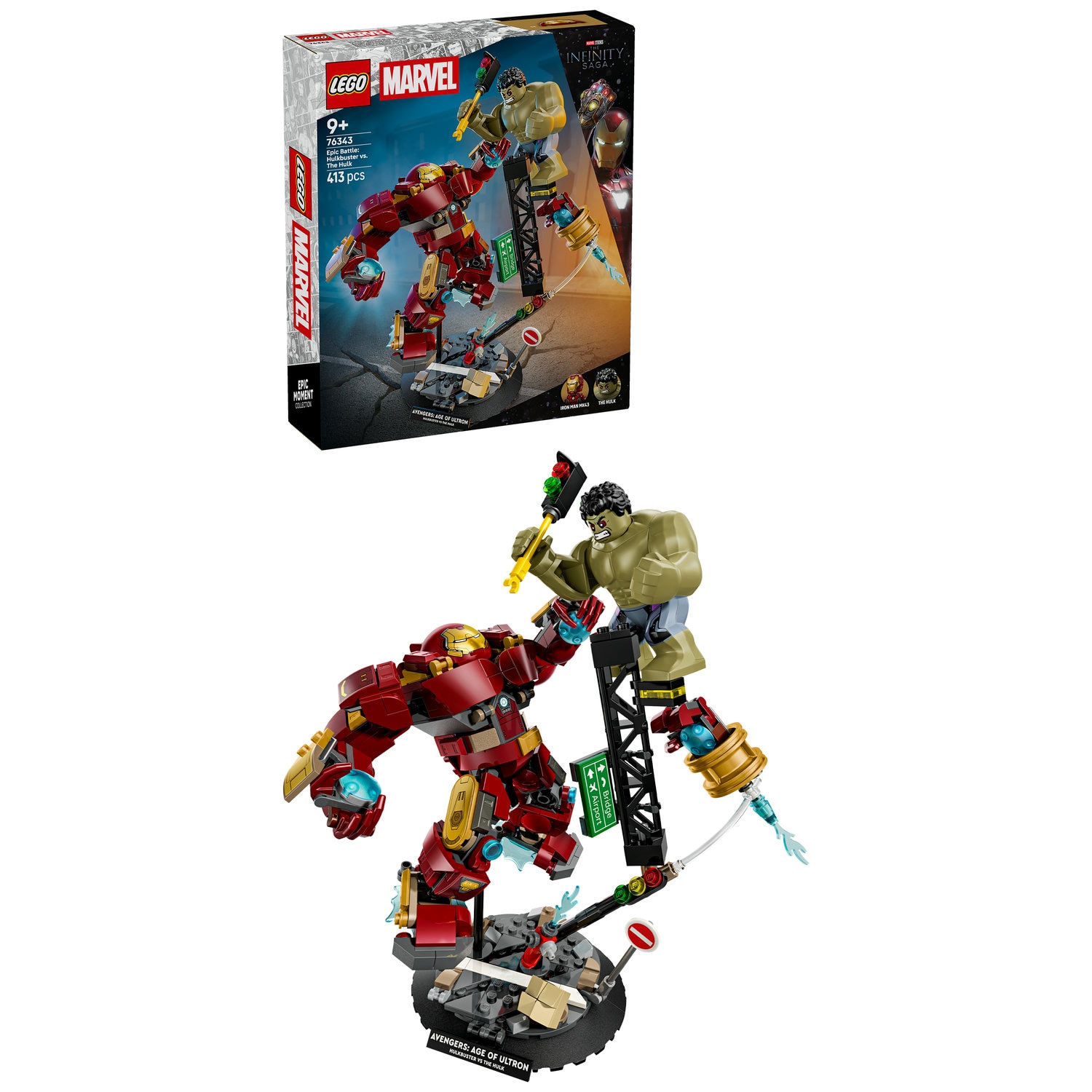 LEGO® Marvel - Batalie memorabila: Hulkbuster vs Hulk 76343, 413 piese