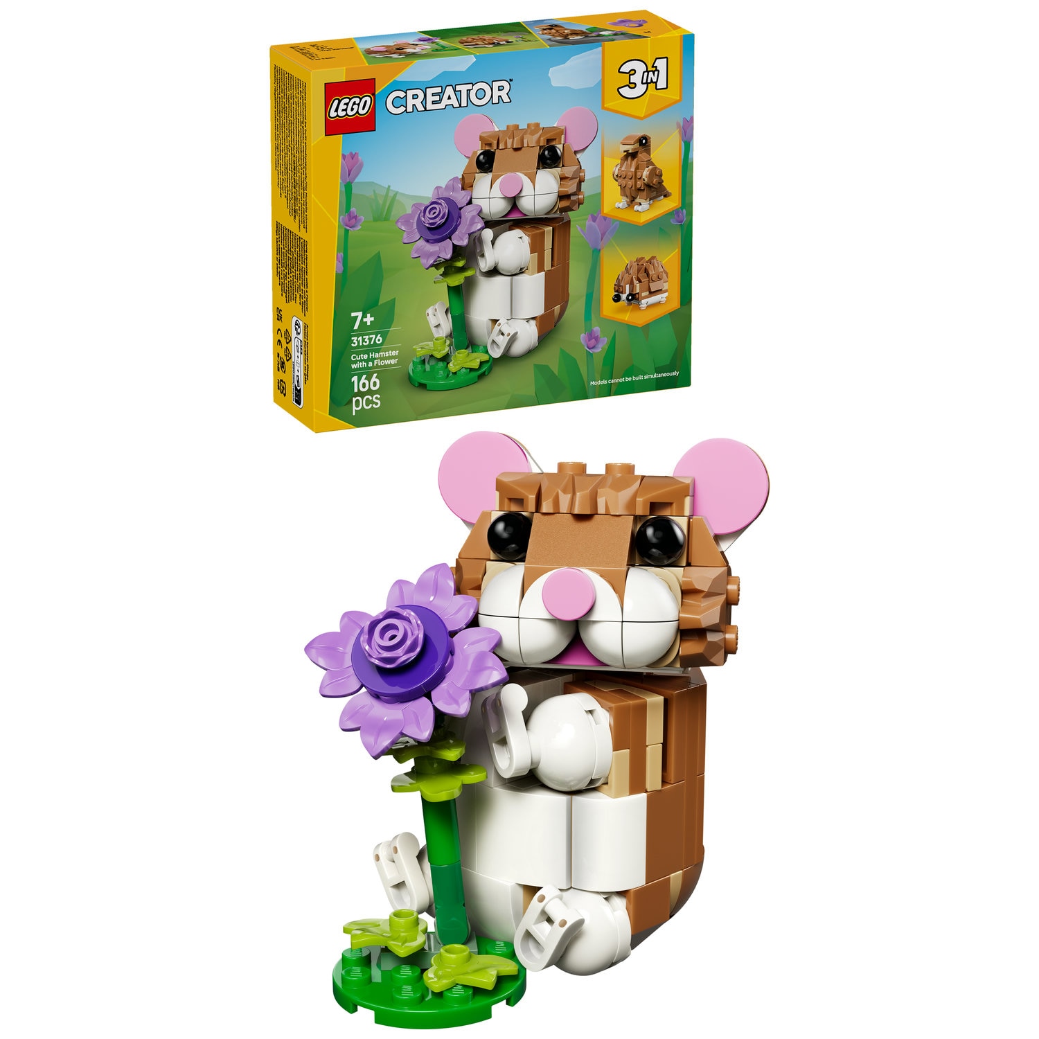 LEGO® Creator - Hamster adorabil cu o floare 31376, 166 piese