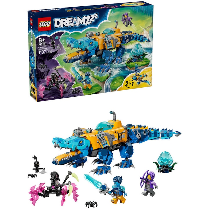 LEGO® DREAMZzz - Submarin crocodil 71512, 1107 piese