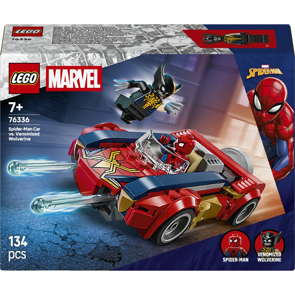 LEGO® Marvel - Omul Paianjen in masina vs Wolverine venomizat