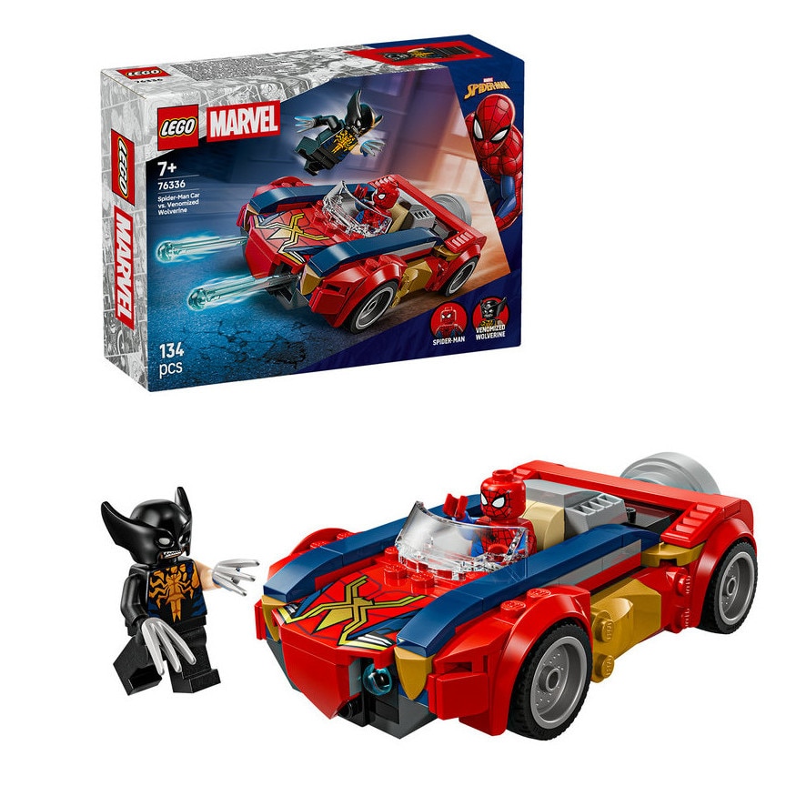 LEGO® Marvel - Omul Paianjen in masina vs Wolverine venomizat 76336, 134 piese