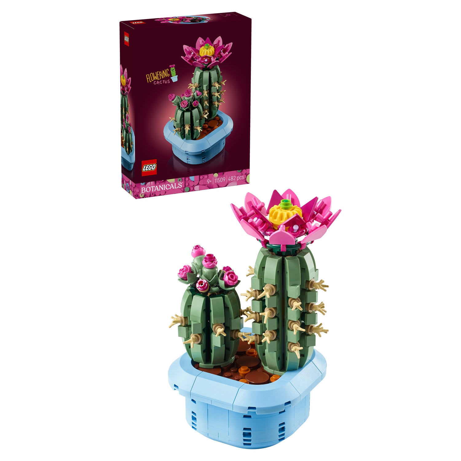 Set de constructie LEGO® Botanicals Cactus inflorit 11509, Flori artificiale, Idee de Cadou pentru Fete si Baieti Pasionati de Jocuri de Constructie Creativa